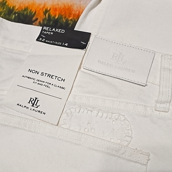 Lauren Ralph Lauren White Jeans Size 14 NWT - Picture 7 of 7